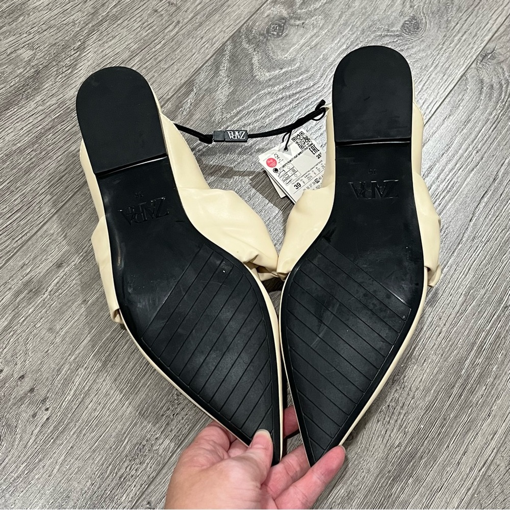 **SOLD** ZARA Point Toe Mules with Knot - Picture 3 of 3